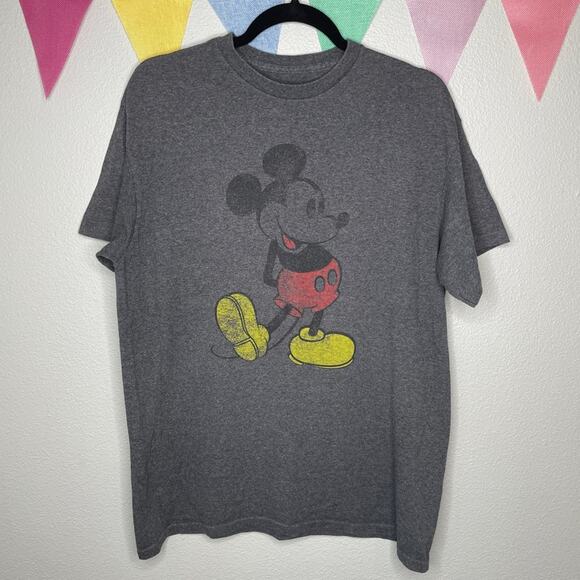 Disney Gray Classic Mickey Mouse Graphic Tee | L - Picture 1 of 4